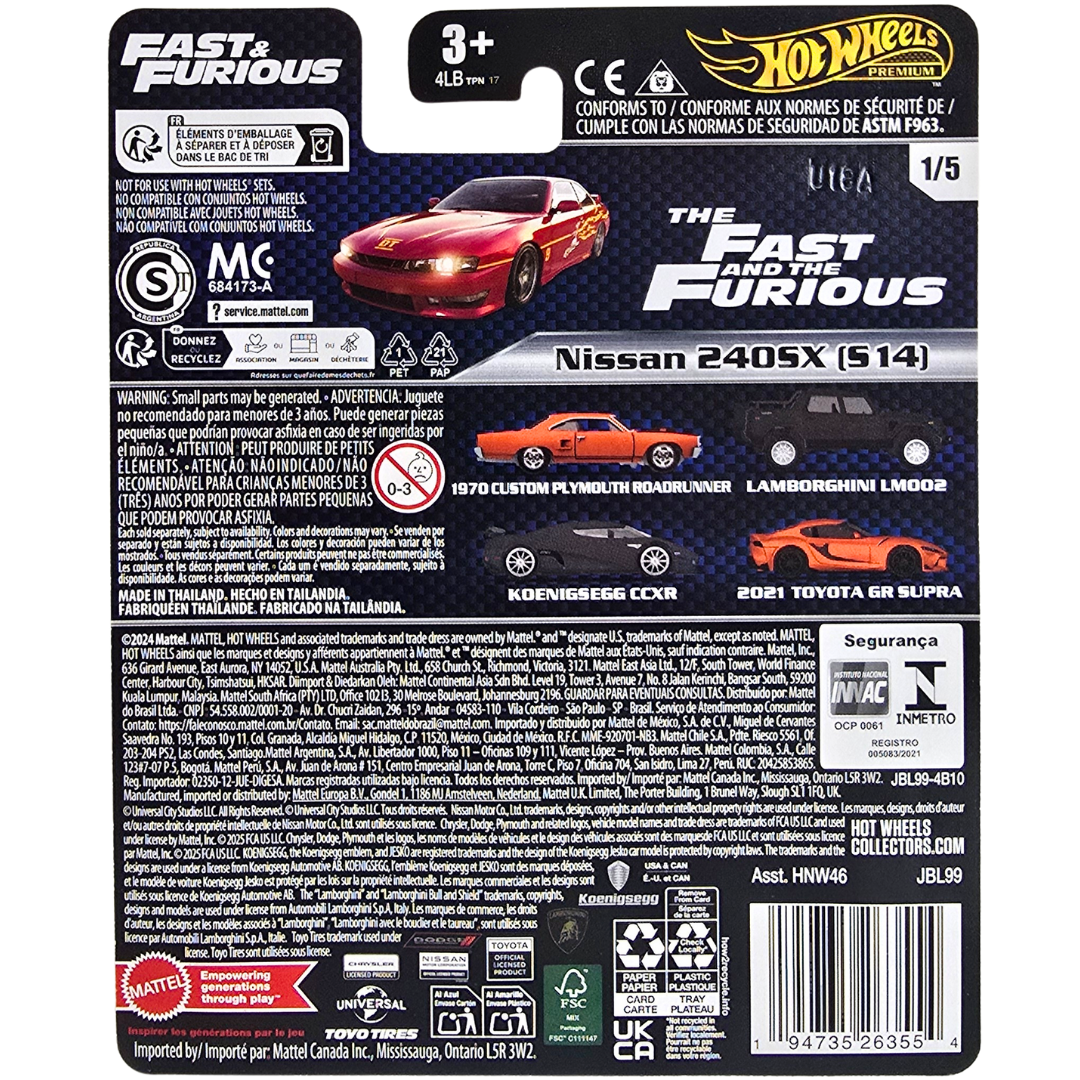 Hot Wheels Premium (Fast & Furious) - Nissan 240SX (S14)