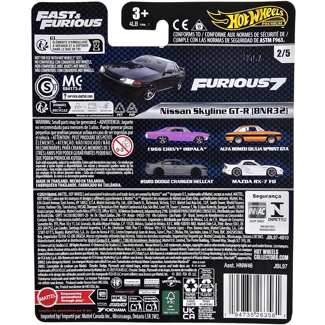 Hot Wheels Premium (Fast & Furious) - Nissan Skyline GT-R (BNR32)
