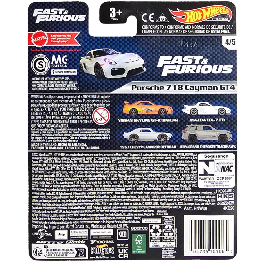 Hot Wheels Premium (Fast & Furious) - Porsche 718 Cayman GT4