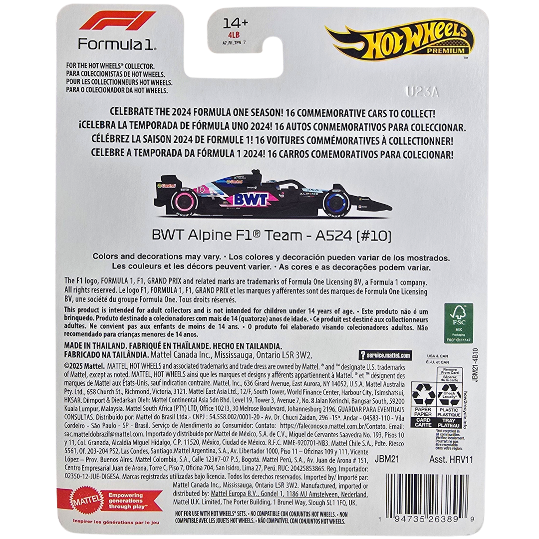 Hot Wheels Premium (Formula 1 2024) - BWT Alpine F1 Team - A524 (#10)