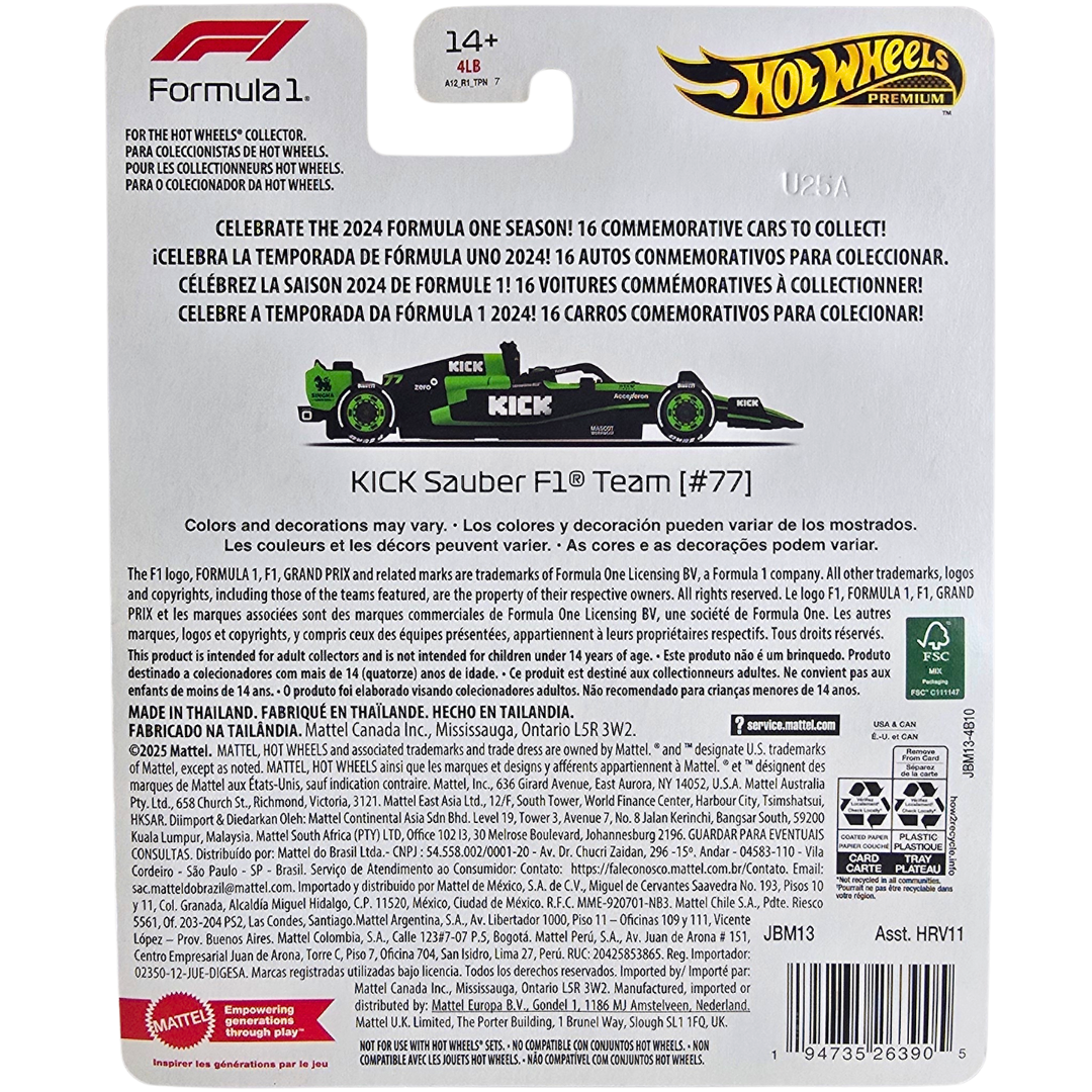 Hot Wheels Premium (Formula 1 2024) - KICK Sauber F1 Team (#77)