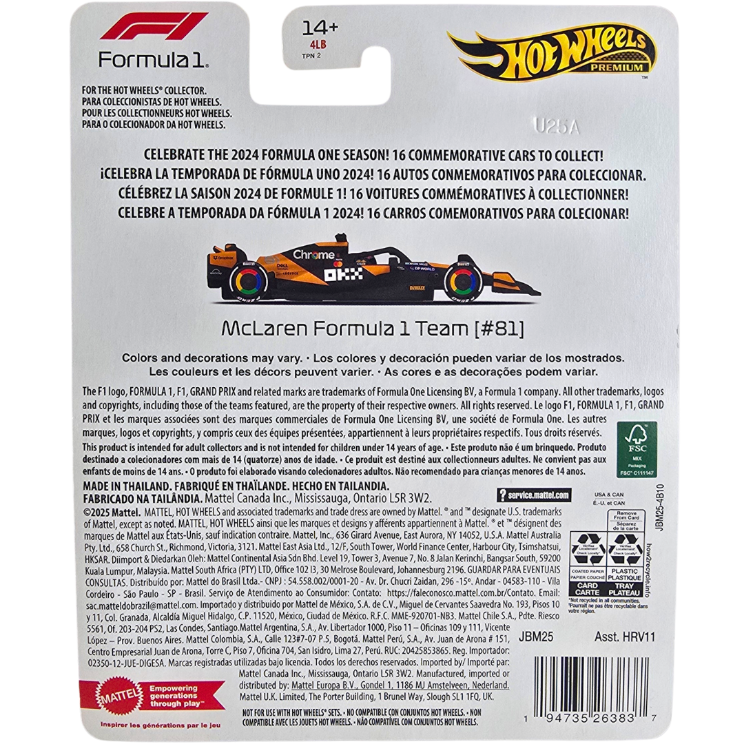 Hot Wheels Premium (Formula 1 2024) - McLaren Formula 1 Team (#81)