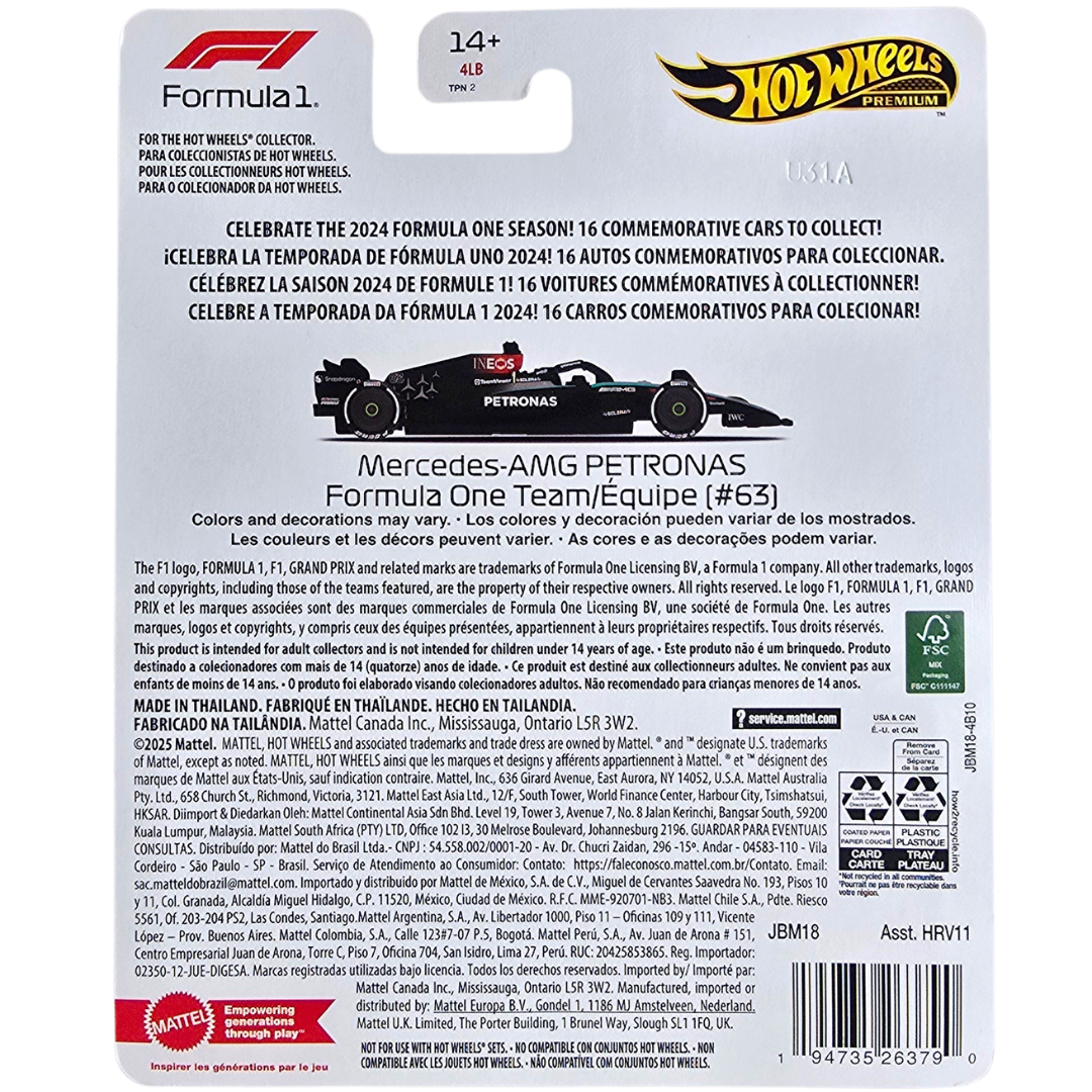 Hot Wheels Premium (Formula 1 2024) - Mercedes-AMG PETRONAS Formula One Team/Équipe (#63)