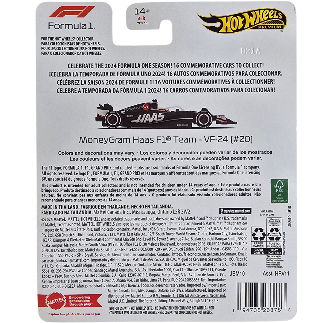 Hot Wheels Premium (Formula 1 2024) - MoneyGram Haas F1 Team - VF-24 (#20)