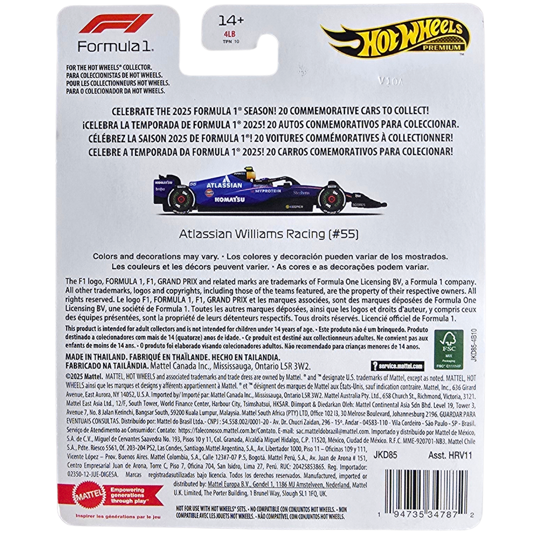Hot Wheels Premium (Formula 1 2025) - Atlassian Williams Racing (#55)