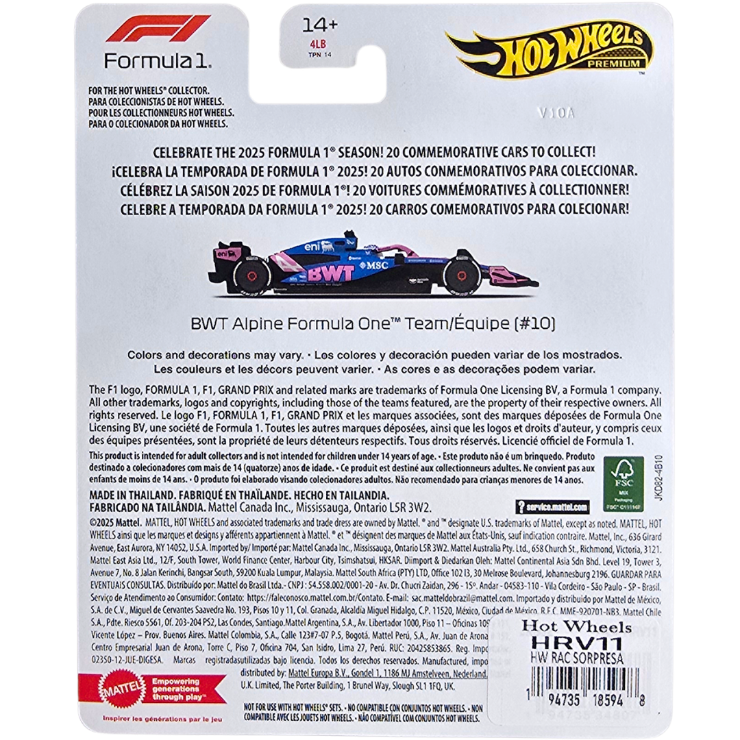 Hot Wheels Premium (Formula 1 2025) - BWT Alpine Formula One Team/Équipe (#10)