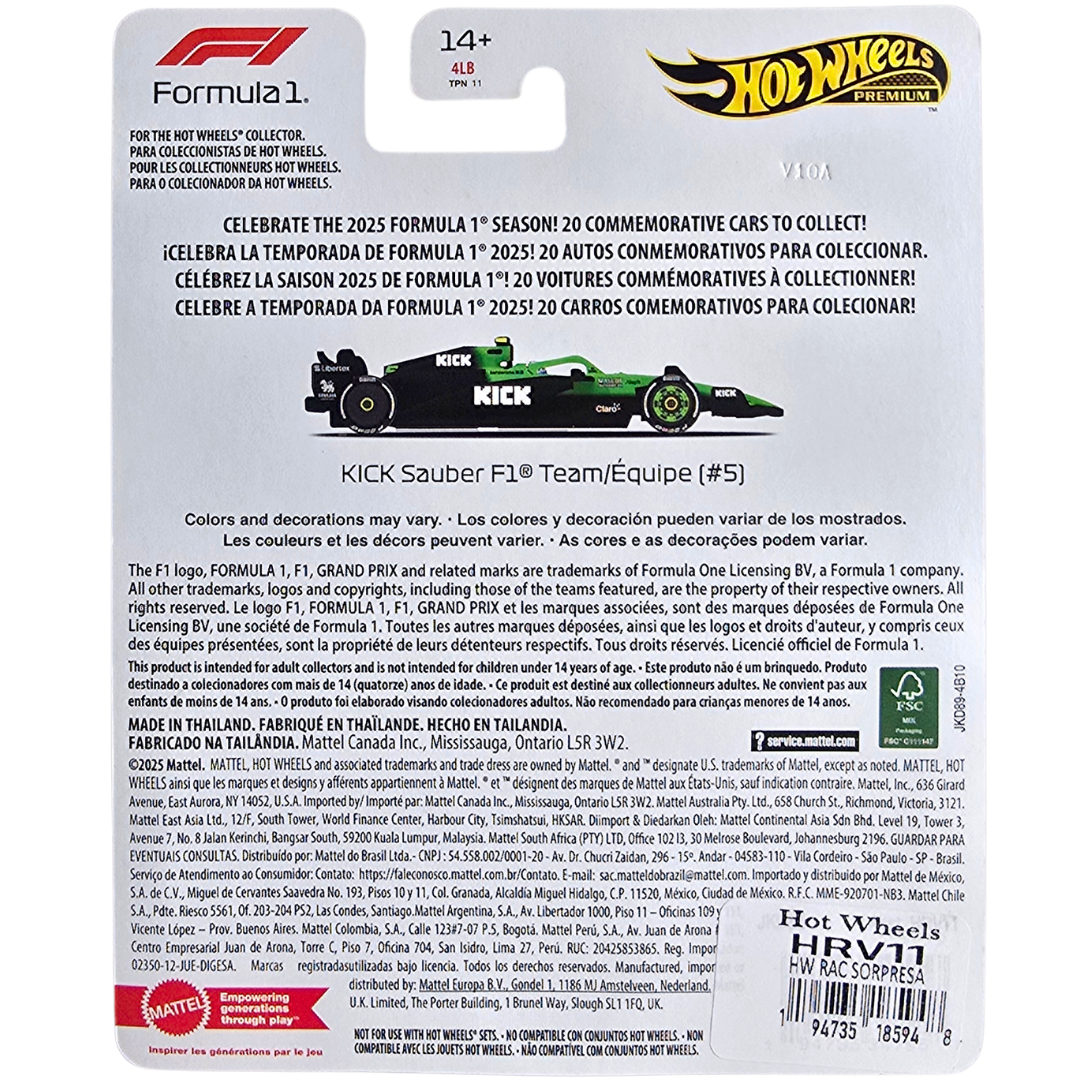 Hot Wheels Premium (Formula 1 2025) - Kick Sauber F1 Team/Équipe (#5)