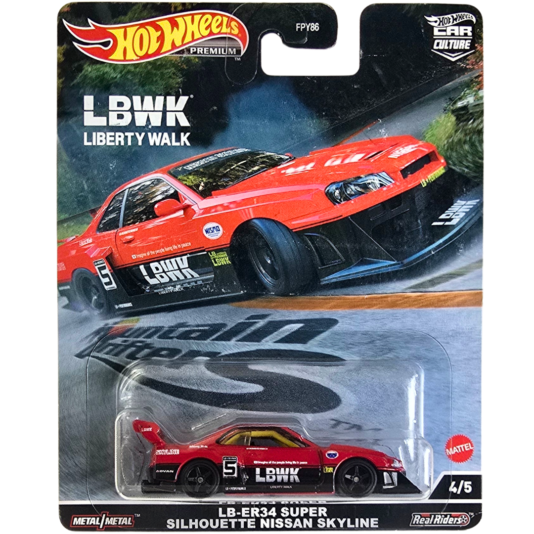 Hot Wheels Premium (Mountain Drifters) - LB-ER34 Super Silhouette Nissan Skyline