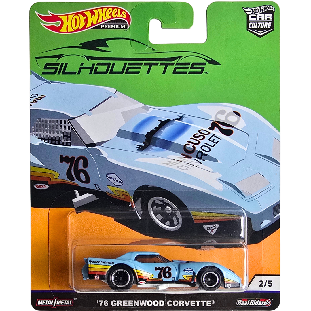 Hot Wheels Premium (Silhouettes) - '76 Greenwood Corvette