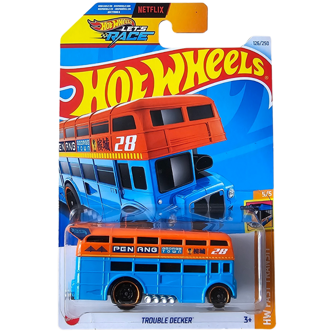 Hot Wheels 1/64 - Trouble Decker #5/5 - Mainline 2024 - Voiture Rouge - Neuf