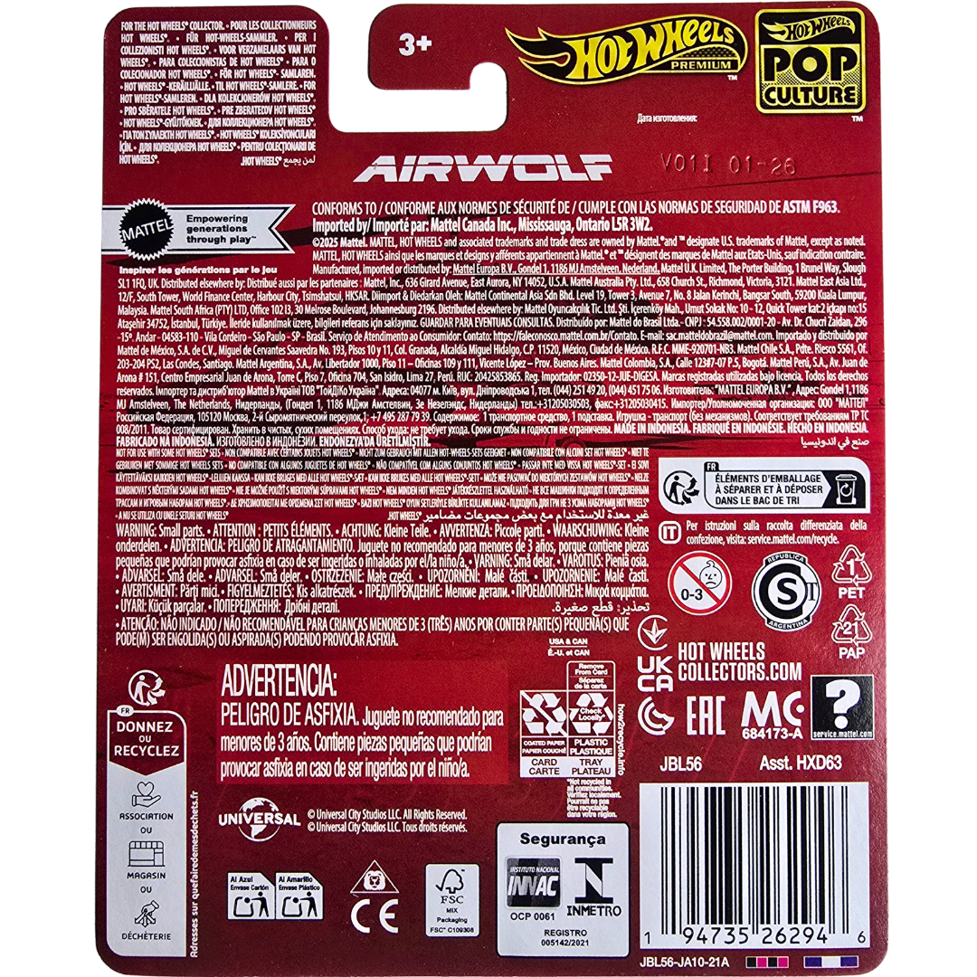 Hot Wheels Premium (Airwolf) - Airwolf Helicopter/Hélicoptère
