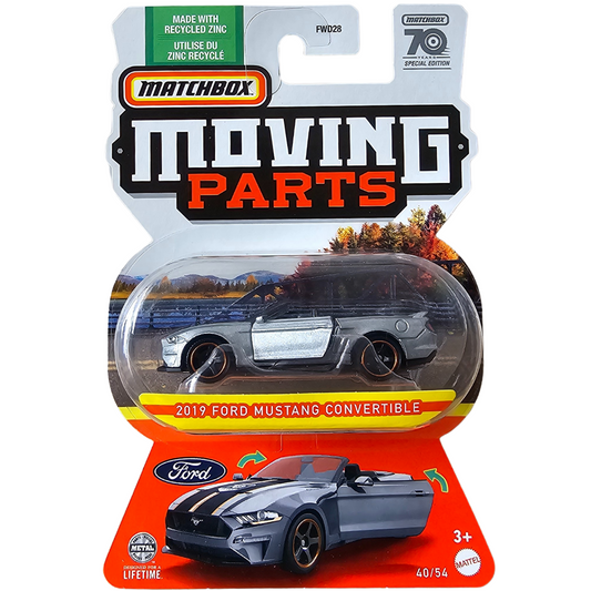 Matchbox Moving Parts - 2019 Ford Mustang Convertible (Edición Especial 70 Años Matchbox)