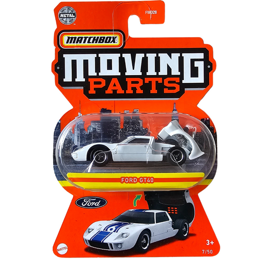 Matchbox Moving Parts - Ford GT40 (Blanco)