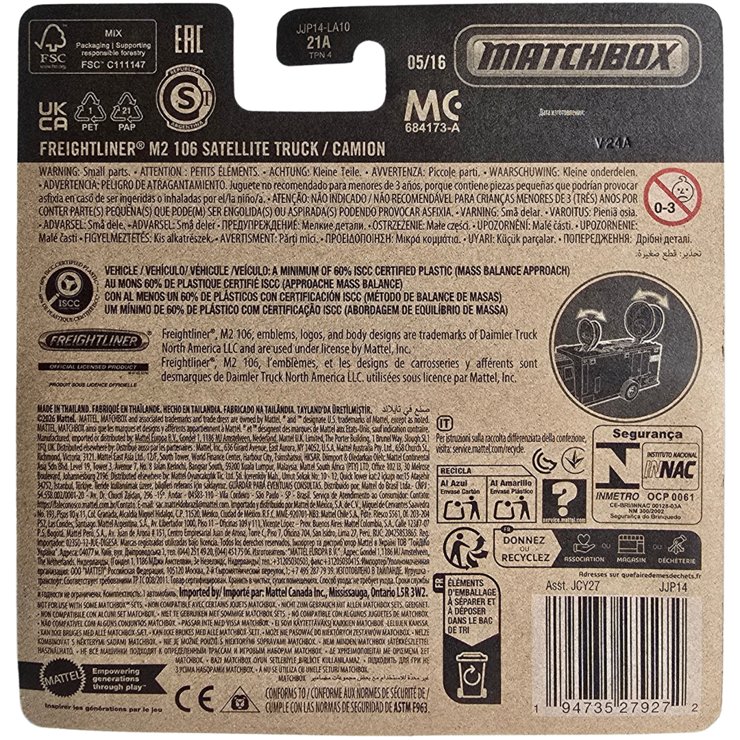 Matchbox Working Rigs - Freightliner M2 106 Satellite Truck / Camion