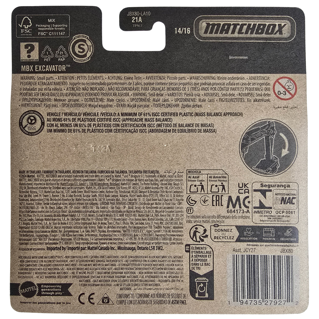 Matchbox Working Rigs - MBX Excavator