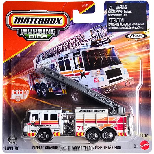 Matchbox Working Rigs - Pierce Quantum Aerial Ladder Truck / Échelle Aérienne