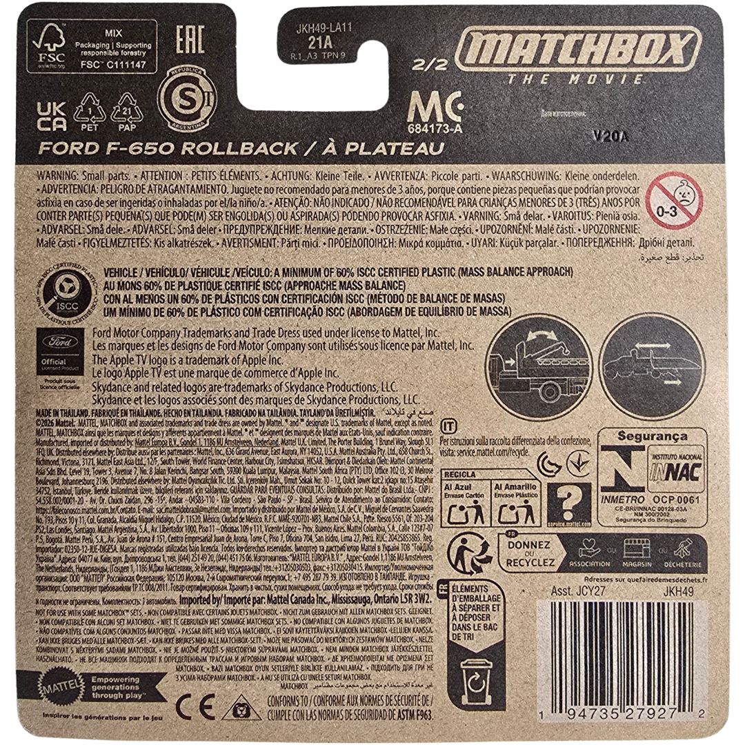 Matchbox Working Rigs (Matchbox The Movie) - Ford F-650 Rollback / À Plateau