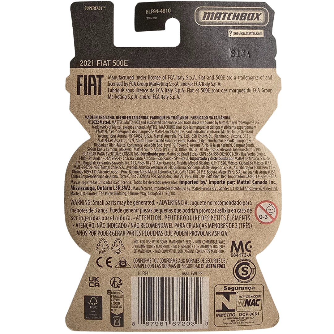 Matchbox Moving Parts - 2021 Fiat 500e