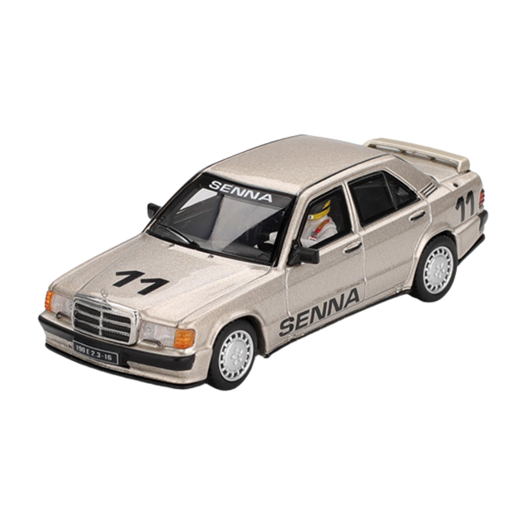 Mini GT - Mercedes-Benz 190 E 2.3-16 #11 (1984 Nürburgring Race Of Champions w/ Figure Ayrton Senna)