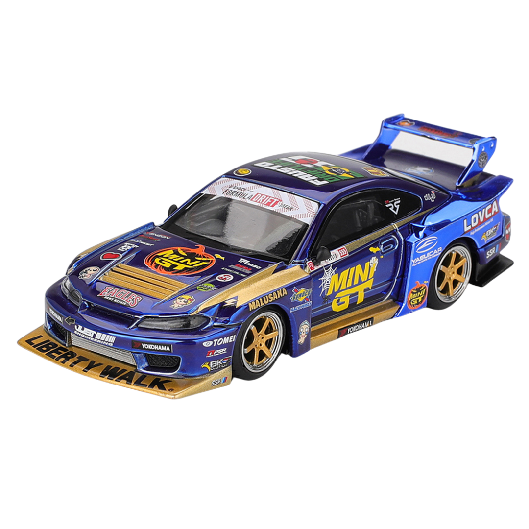 Mini GT - Nissan Silvia (S15) #555 LB-Super Silhouette (Team MINI GT Liberty Walk 2025 Formula Drift Halloween Special)